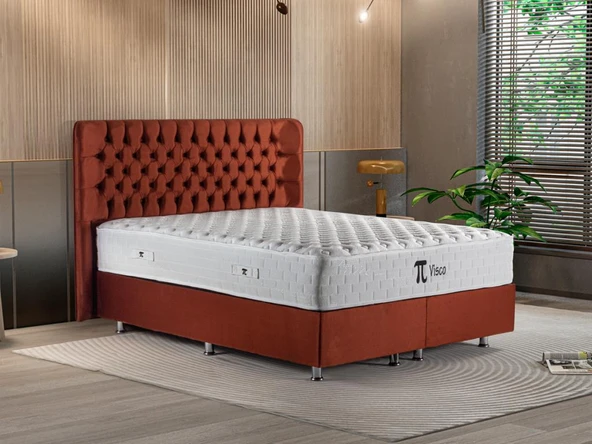 Pinotte Pi Visco Çift Kişilik Lüks Full Ortopedik Pakey Yaylı Yumuşak Yatak 200x200 cm - 5