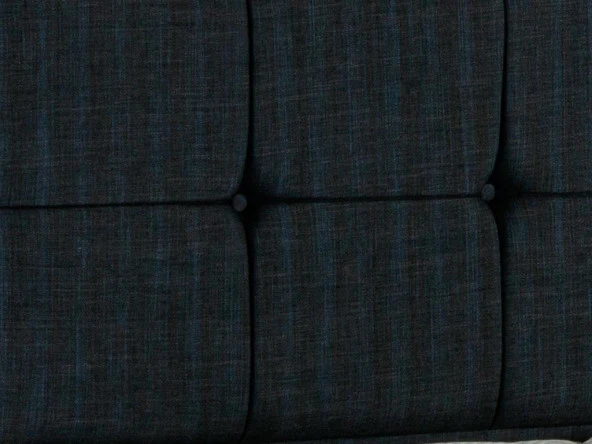 Niron Notte Tek Kişilik Başlık, Lacivert Keten Yatak Başlığı - Resim 3