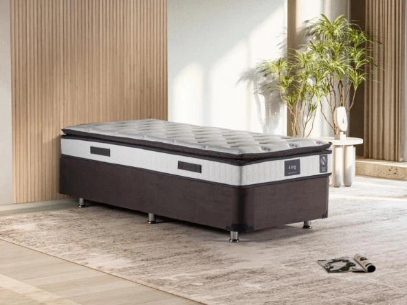 Niron Rama Füme Baza Ve Başlık Seti, Tek Kişilik 120x200 cm Baza Ve Başlık Takımı - 5
