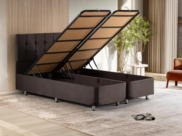 Niron Rama Füme Baza Ve Başlık Seti, Çift Kişilik 200x200 cm Baza Ve Başlık Takımı - 2
