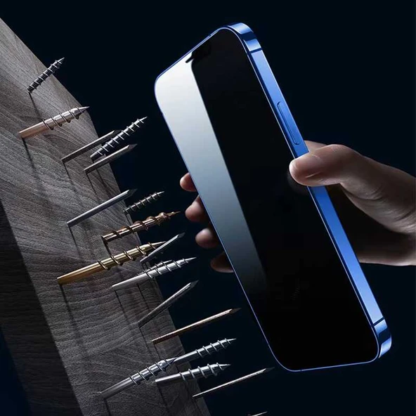 Vendas iPhone 14 Pro Uyumlu (14 Pro) W-iPrivacy HD Anti-Peep Cam Ekran Koruyucu - 10