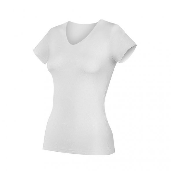 6 Adet Yıldız Bayan Likralı V Yaka Kısa Kollu T-Shirt Fanila 2370