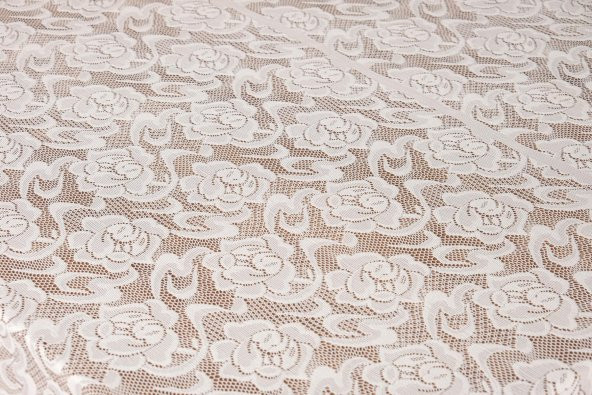 Finezza Gül Lüx Raşel Dantel Krem Masa Örtüsü 155x220 cm  - 1287 - 7