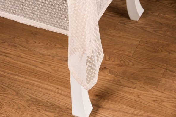 Finezza Kardelen Lüx Raşel Dantel Bej Masa Örtüsü 155x220 cm  - 1288 - 5
