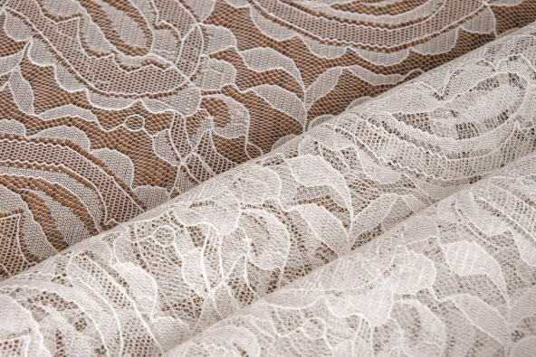 Finezza Şal Lüx Raşel Dantel Krem Masa Örtüsü 155x220 cm  - 1292 - 8