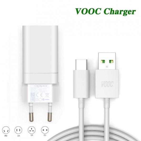 Oppo AK779 Vooc 5V 4A 20W Adaptör Başlık + Luna Kablo SET