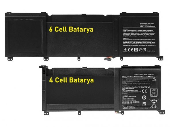 Asus G501J, G501JW, C41N1416 Notebook Bataryası - 4 Cell - 2