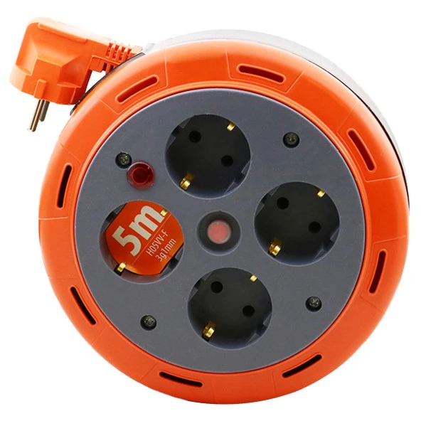 Bylion Plastik Makaralı Uzatma Kablosu Kapaksız 3x1 mm 5 Metre ürün görseli