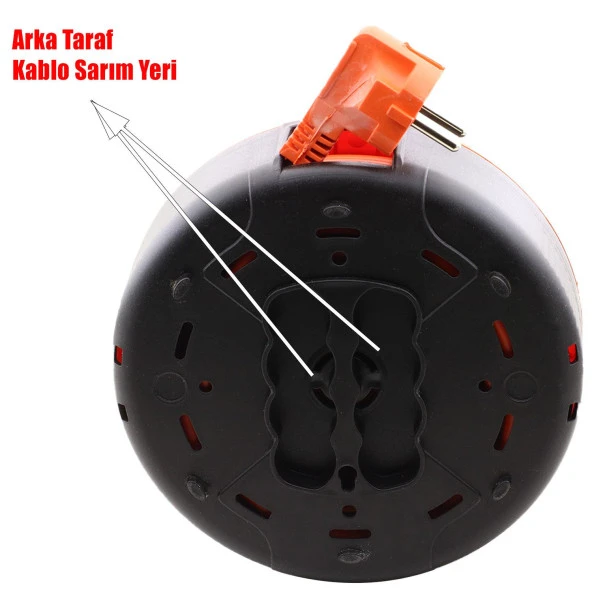 Bylion Plastik Makaralı Uzatma Kablosu Kapaksız 3x1 mm 5 Metre - Resim 3