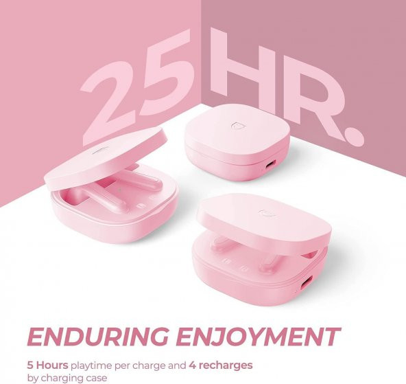 Soundpeats TrueAir2 Bluetooth 5.2 TWS Kablosuz Kulak İçi Kulaklık Pembe - 2