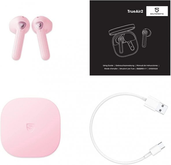 Soundpeats TrueAir2 Bluetooth 5.2 TWS Kablosuz Kulak İçi Kulaklık Pembe - 9