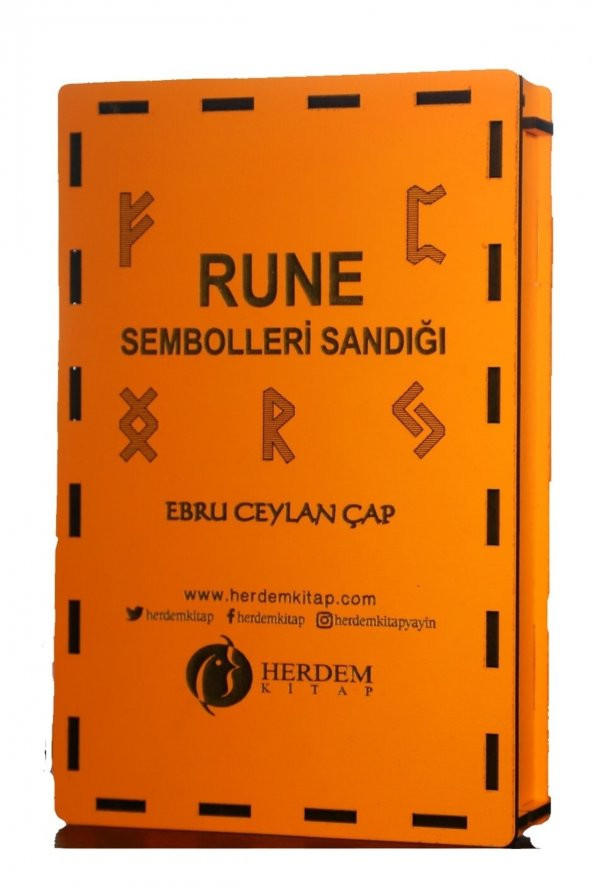Rune Sembolleri Sandığı Ahşap Kutulu & Ebru Ceylan Çap