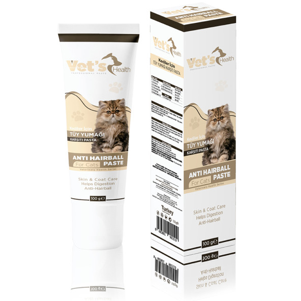 Vets Health Anti-Hairball Paste Kediler için Tüy Yumağı Önleyici Pasta 100g