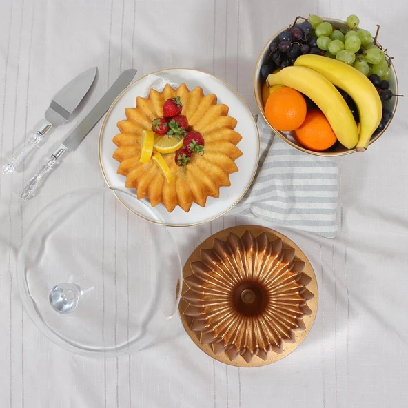 Serenk Fun Cooking Yıldız Kek Kalıbı - 26 cm Alüminyum Döküm, Yanmaz Yapışmaz Granit Kaplama - Resim 5