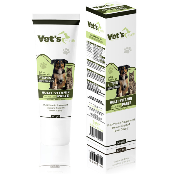 Vets Health Multi Vitamin Paste Kedi ve Köpekler İçin Vitamin Desteği Pasta 100g
