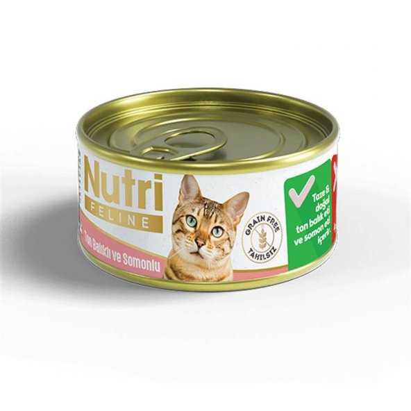 Nutri Feline Tahılsız Ton Balıklı Somonlu Kedi Konservesi 85 Gr