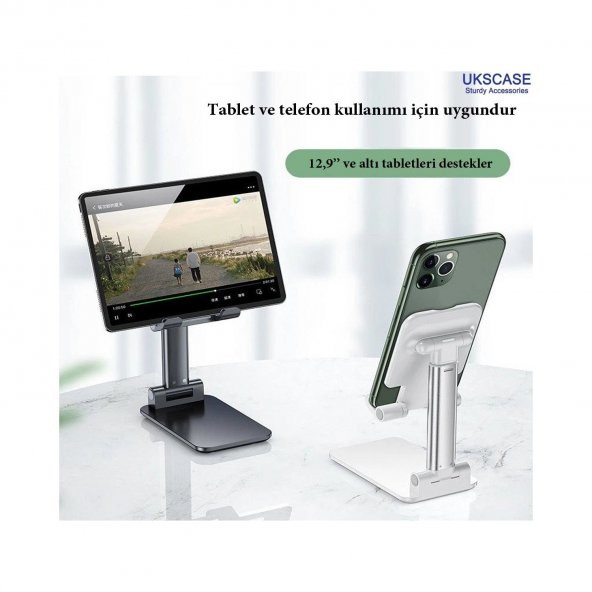 MA01 Telefon Tablet Tutucu Katlanabilir Ayarlanabilir Yükseklik - 4