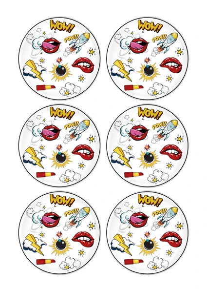 The Mia Popart Servis Tabağı 6 Lı Set 26 cm