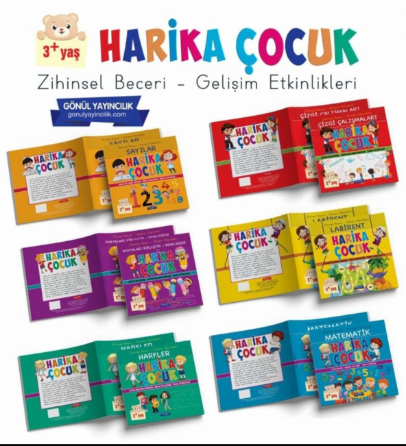 Harika Çocuk Zihinsel Beceri Gelişim Seti 3+ Yaş (6 Kitap Takım)