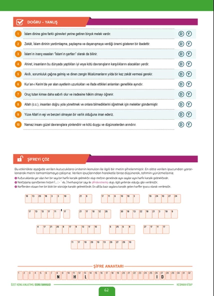 4.Sınıf Din Kültürü ve Ahlak Bilgisi Özet Konu Anlatımlı Yeni Nesil Soru Bankası - 6