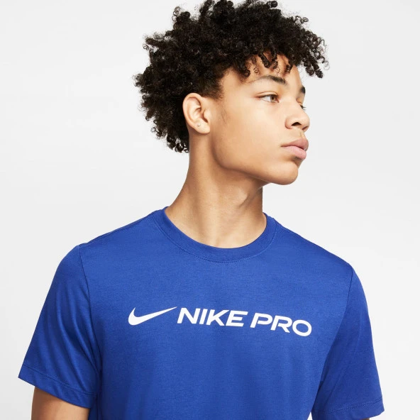 Nike Dri-FIT Erkek Mavi Kısakol Tişört - 3