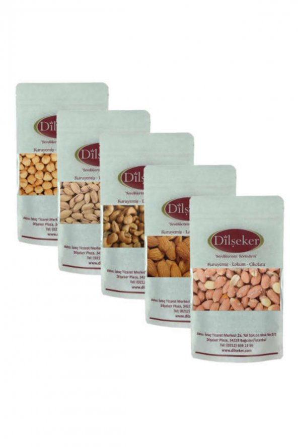 Dilşeker 5'li Karışık Kuruyemiş ( Antep Fıstığı + Fındık + Badem + Kaju + Tuzlu Fıstık ) 1250 Gram - 2