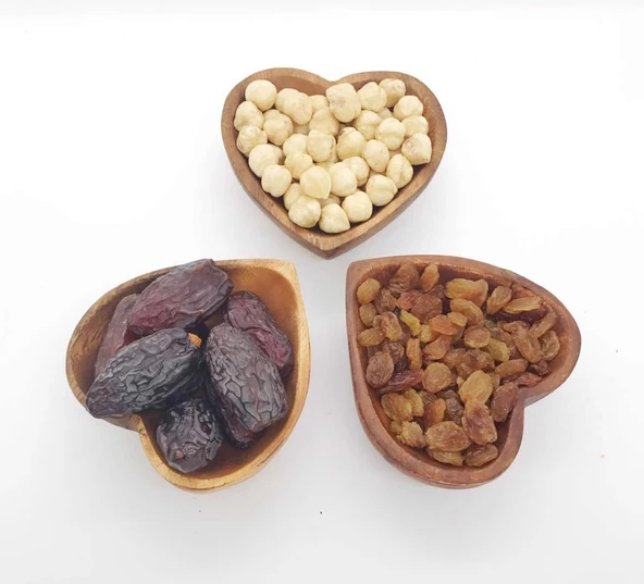 3'lü Karışık Kuruyemiş ( Kudüs Hurması + Fındık İçi + İzmir Kuru Üzüm ) 750 Gram
