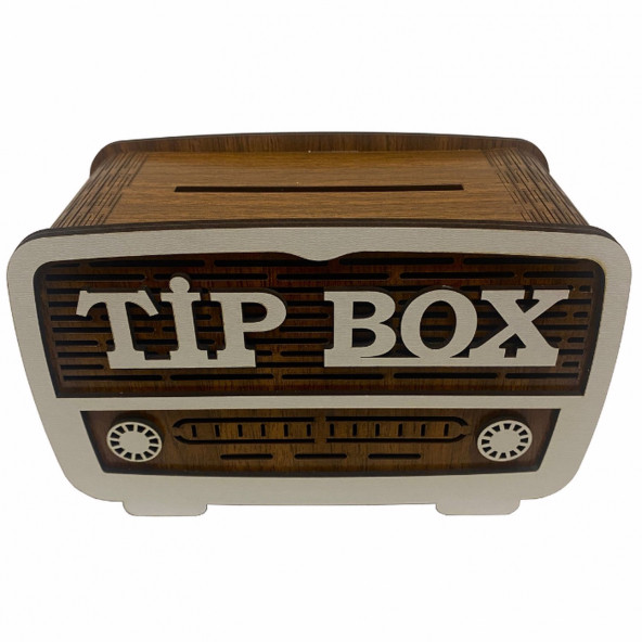 RADYO TASARIMLI TİP BOX AHŞAP KUMBARA BAHŞİŞ KUTUSU - 2