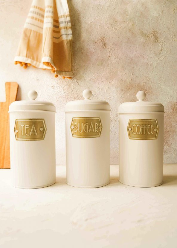 Çay Şeker Kahve Kavanozu 1,60 Lt Beyaz