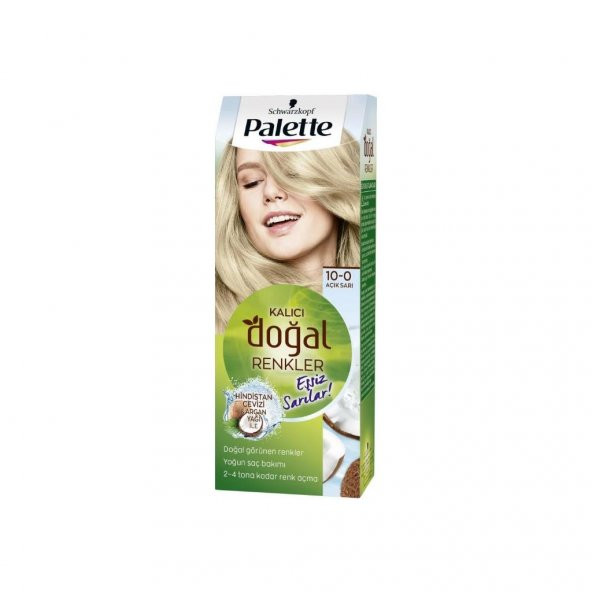 Palette Kalıcı Doğal Renkler Set Boya 10-0 Açık Sarı