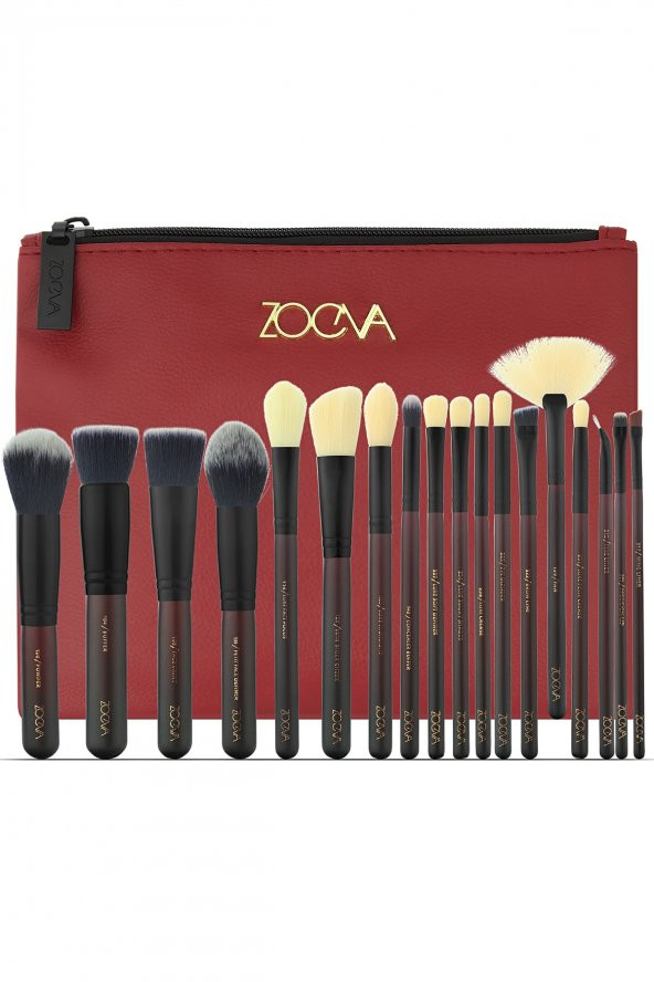 Zoeva 18li Fırça Seti & Çanta - Zoeva 18 Pcs Brush Set & Bag