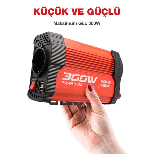 KOBB KBN300 12V/220V 300Watt Modifiye Sinüs Dönüştürücü İnvertör - 4