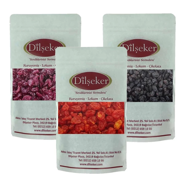 3'lü Karışık Kuruyemiş ( Yaban Mersini + Yer Çileği + Özbek Üzümü ) 2250 Gram - 2