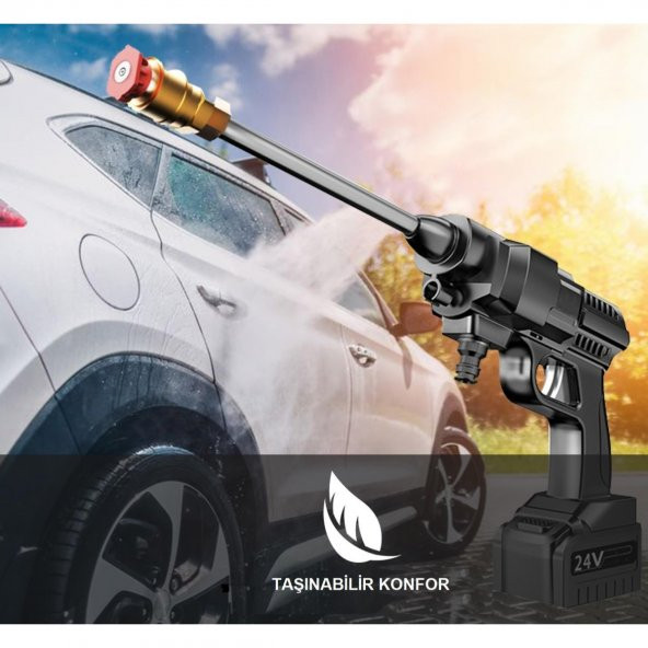 Taşınabilir Akülü Yıkayıcı 24v Yüksek Basınçlı 200w 30 Bar Lityum Pil - 5