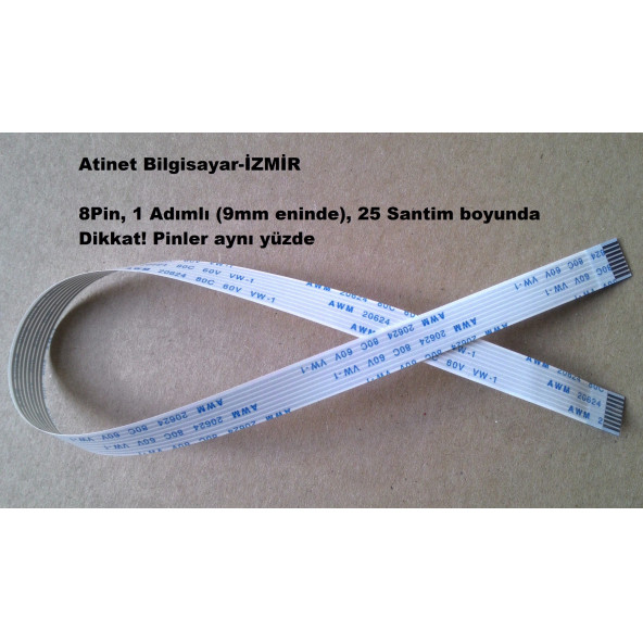 Awm 20624 80C 60V Vw-1 Flex Kablo 8 Pin 1Mm Adım 25Cm 8-1-25A ürün görseli 1