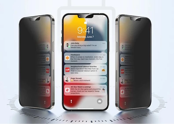 Vendas iPhone 13 Mini Uyumlu (13 Mini) Privacy Hayalet Temperli Cam Ekran Koruyucu - 2