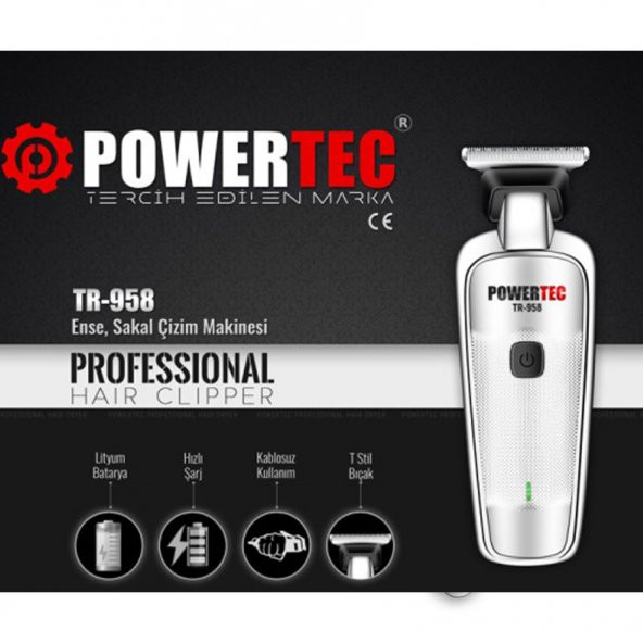 Powertec TR-958 Profesyonel Sakal Kesim Makinası