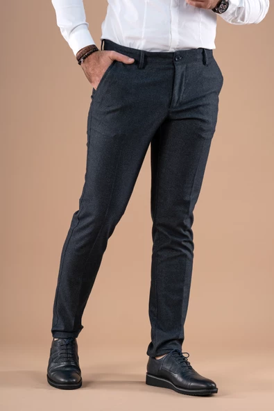 SLİMFİT KIŞLIK DAR PAÇA ERKEK KUMAŞ PANTOLON - 7