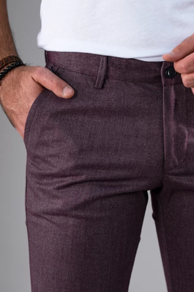 SLİMFİT KIŞLIK DAR PAÇA ERKEK KUMAŞ PANTOLON - 5