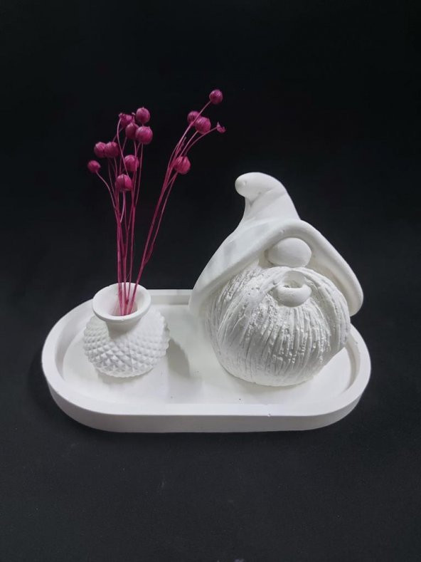 Tabaklı Cüce ve Vazo Seti 18x9,5cm ürün görseli
