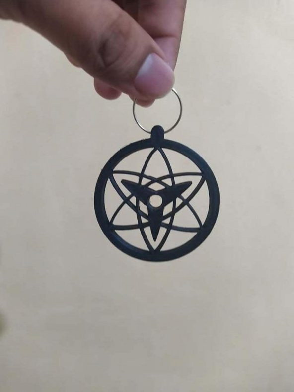 Sasuke Uchiha Eternal Mangekyou Sharingan Anahtarlık Plastik Aparat - 1