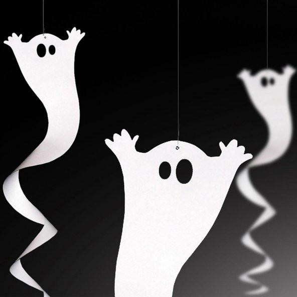 Halloween Cadılar Bayramı Dekorasyon Ürünleri Hayalet Asma Süs 1 Adet Halovin Partisi Kostümleri - 3