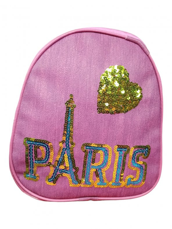 Girist Paris Pembe Renk Pullu Kız Çocuk Sırt Çantası - 2