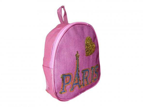 Girist Paris Pembe Renk Pullu Kız Çocuk Sırt Çantası - 6