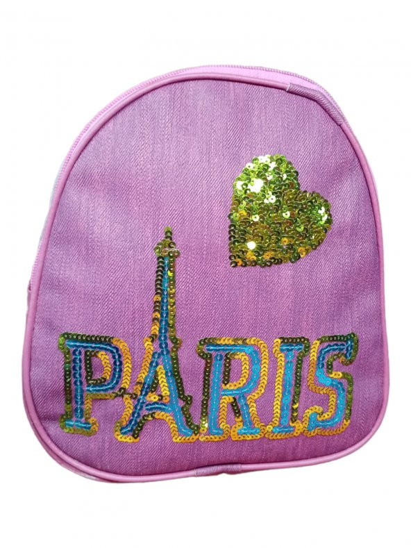 Girist Paris Pembe Renk Pullu Kız Çocuk Sırt Çantası