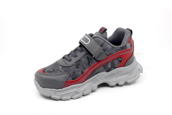 Gri Cırtlı Çocuk Spor Ayakkabı - 3