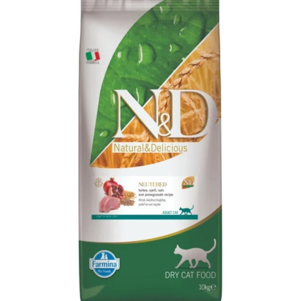 N&D Düşük Tahıllı Hindi Etli Kısırlaştırılmış Kedi Maması 10 KG
