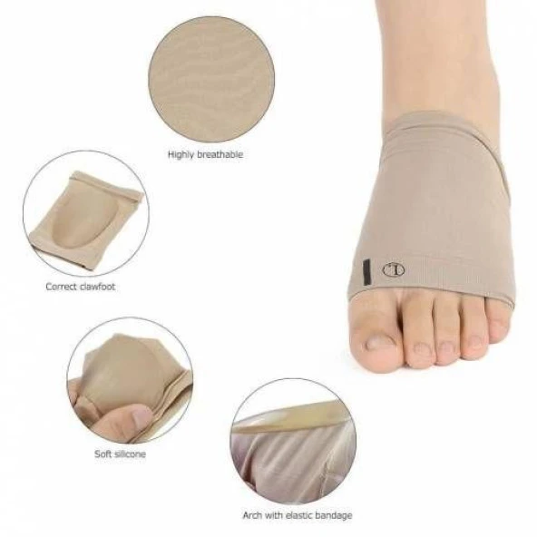 Nakres Ark Destek Çorabı 1 Çift Kumaş Ayak Destek Çorabı Tabanlık Düz Taban Ayak Boşluk Çorabı