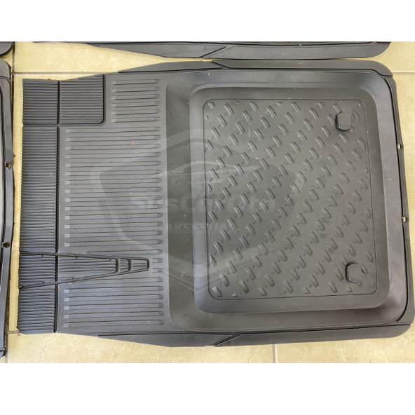 3D Havuzlu Paspas Üniversal 5 Parça Tüm Araçlar İçin Uyumlu Kesilebilir Paspas Siyah - 7