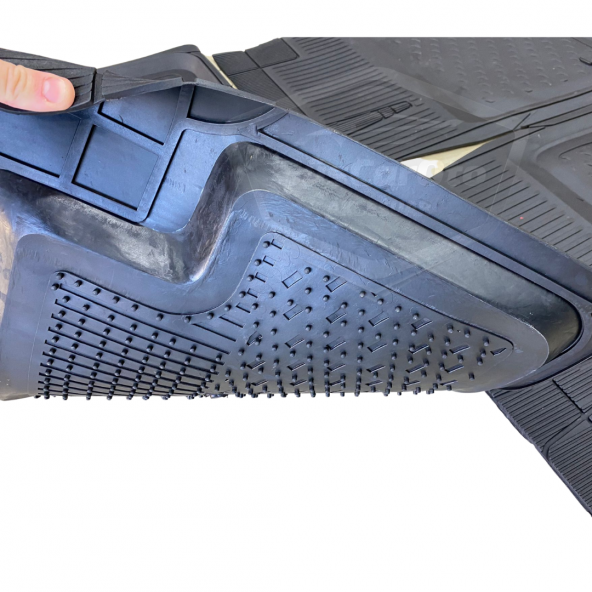 3D Havuzlu Paspas Üniversal 5 Parça Tüm Araçlar İçin Uyumlu Kesilebilir Paspas Siyah - 9